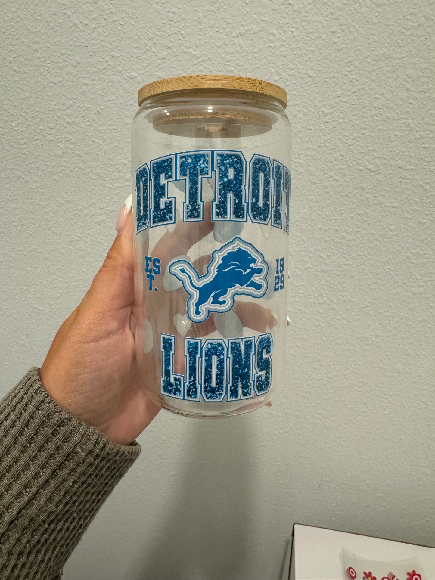 Detroit Lions UV DTF Wrap Transfer 16oz | No Heat Needed | Waterproof | Permanent Adhesive