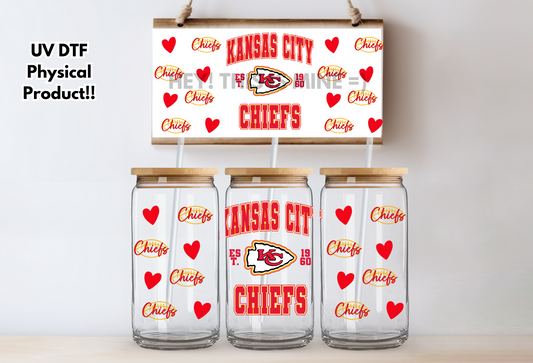 Kansas City Chiefs Girl UV DTF Wrap Transfer 16oz | No Heat Needed | Waterproof | Permanent Adhesive