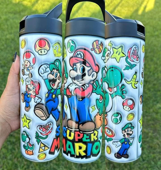 Super Mario Bros Mario Luigi Yoshi Cup 20 oz Tumbler