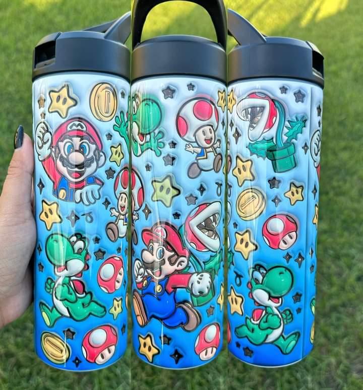 Mario Yoshi Toad Super Mario Bros 20 oz Tumbler