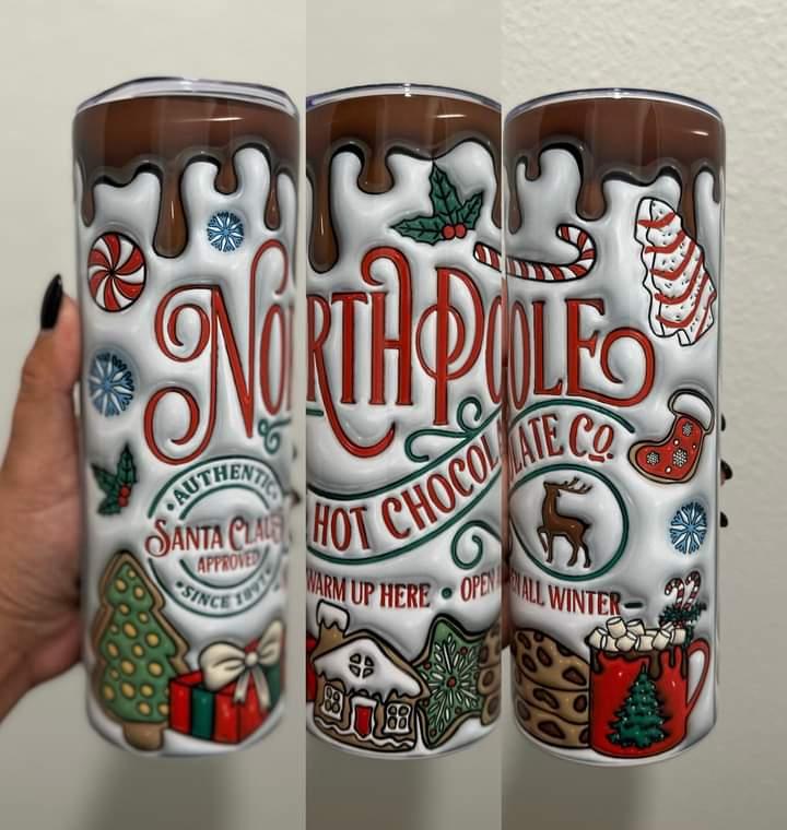 North Pole Hot Chocolate Co Christmas 20oz Tumbler