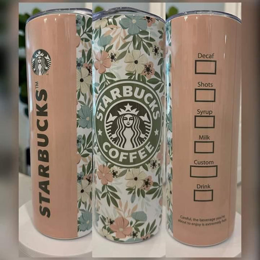 Starbucks Floral Coral 20 oz Tumbler