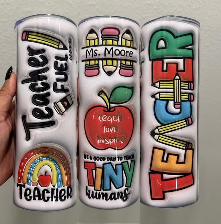 Teacher Fuel Personalized 20 oz Inflated Tumbler