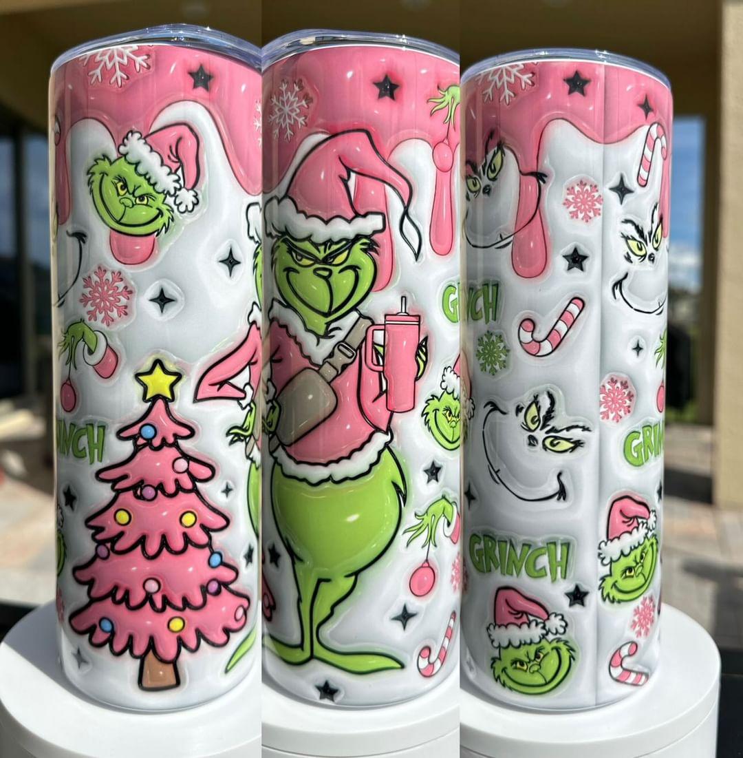 Grinch Pink Crossbody Bag w/ Stanley Cup 20oz Tumbler