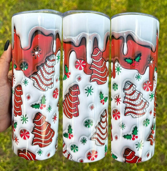 Christmas Tree Snack Cake Cup 20oz Tumbler