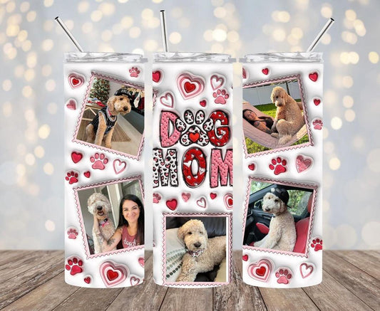 Personalized Dog Mom Valentine's Day 20 oz Inflated Tumbler