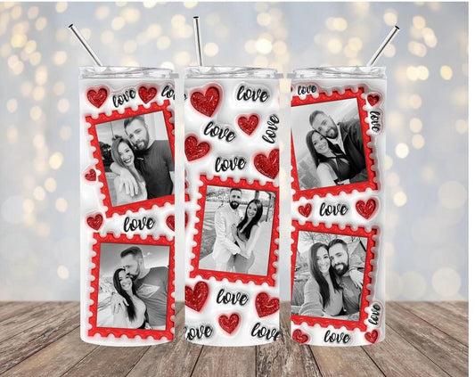 Personalized Love Couple Valentine's Day 20 oz Inflated Tumbler