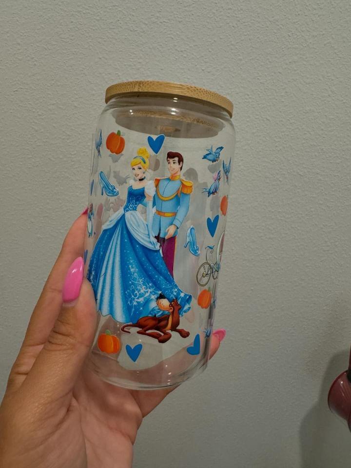 Disney Cinderella Glass Slipper UV DTF Wrap Transfer 16oz | No Heat Needed | Waterproof | Permanent Adhesive