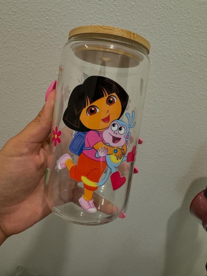 Dora the Explorer UV DTF Wrap Transfer 16oz | No Heat Needed | Waterproof | Permanent Adhesive