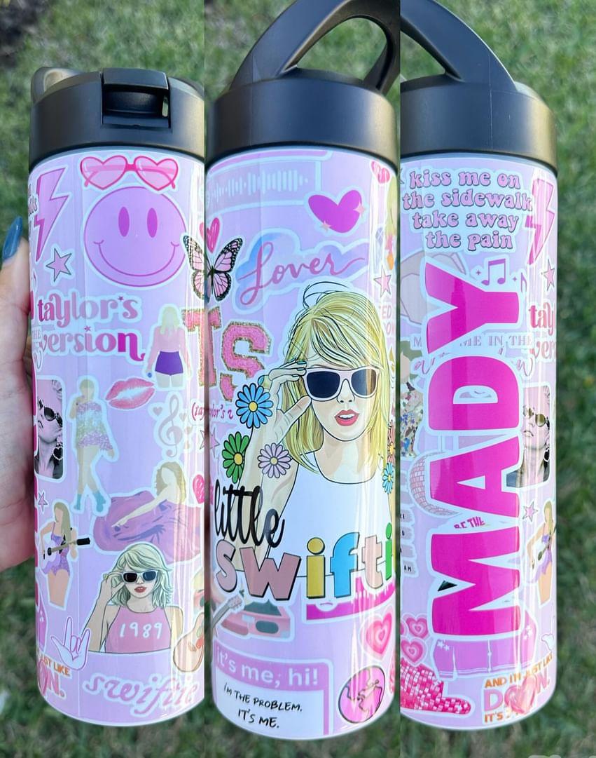 Taylor Swift Little Swiftie Preppy Pink 20 oz Tumbler