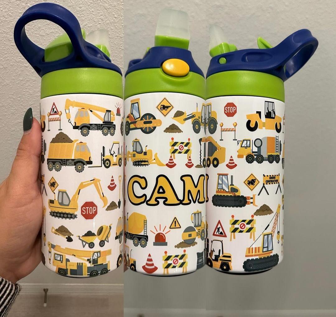 Construction Vehicles 12 oz Tumbler