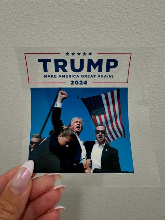 Trump 2024 Decal | No Heat Needed | Waterproof | Permanent Adhesive