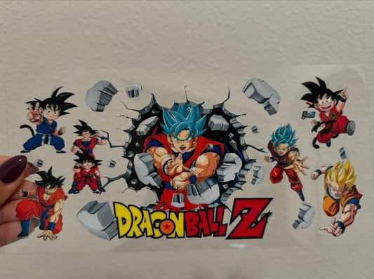 Dragonball Z Goku UV DTF Wrap Transfer 16oz | No Heat Needed | Waterproof | Permanent Adhesive