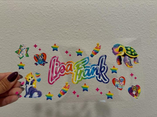 Lisa Frank Retro Colors UV DTF Wrap Transfer 16oz | No Heat Needed | Waterproof | Permanent Adhesive