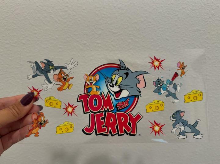 Tom and Jerry UV DTF Wrap Transfer 16oz | No Heat Needed | Waterproof | Permanent Adhesive