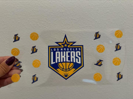 Los Angeles Lakers LA Basketball UV DTF Wrap Transfer 16oz | No Heat Needed | Waterproof | Permanent Adhesive