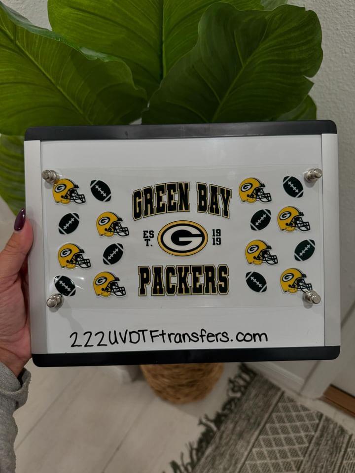 Green Bay Packers NFL UV DTF Wrap Transfer 16oz | No Heat Needed | Waterproof | Permanent Adhesive