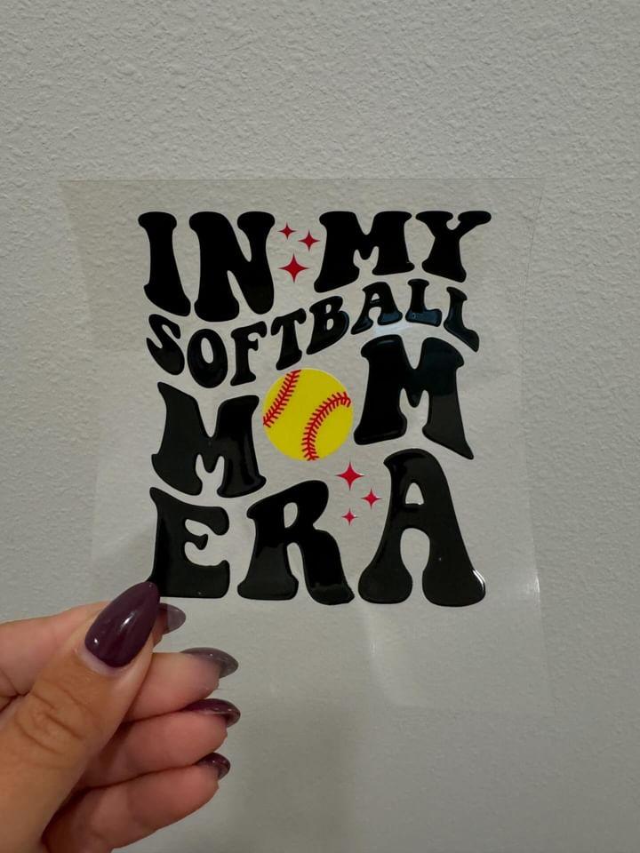 In My Softball Mom Era Decal | No Heat Needed | Waterproof | Permanent Adhesive