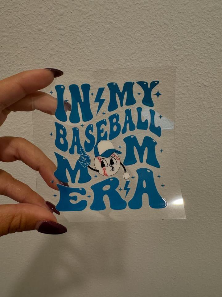 In My Baseball Mom Era Decal | No Heat Needed | Waterproof | Permanent Adhesive