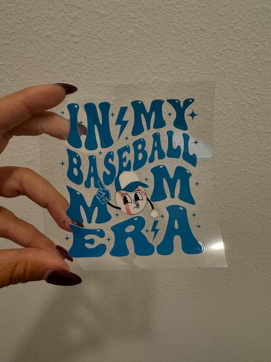 In My Baseball Mom Era Decal | No Heat Needed | Waterproof | Permanent Adhesive