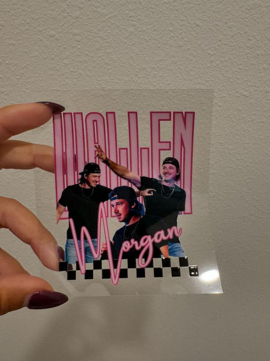 Morgan Wallen Pink Checkers Decal | No Heat Needed | Waterproof | Permanent Adhesive