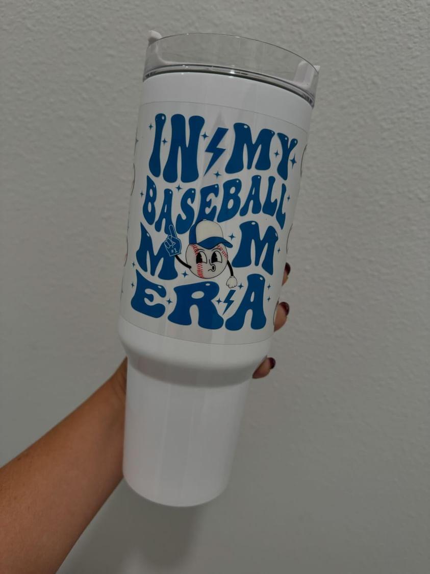 In My Baseball Mom Era UV DTF Wrap Transfer 16oz | No Heat Needed | Waterproof | Permanent Adhesive