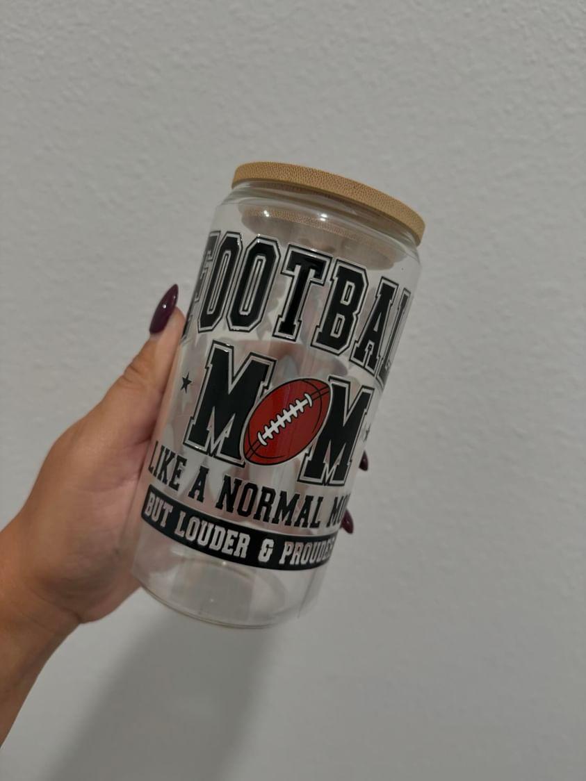 Football Mom UV DTF Wrap Transfer 16oz | No Heat Needed | Waterproof | Permanent Adhesive