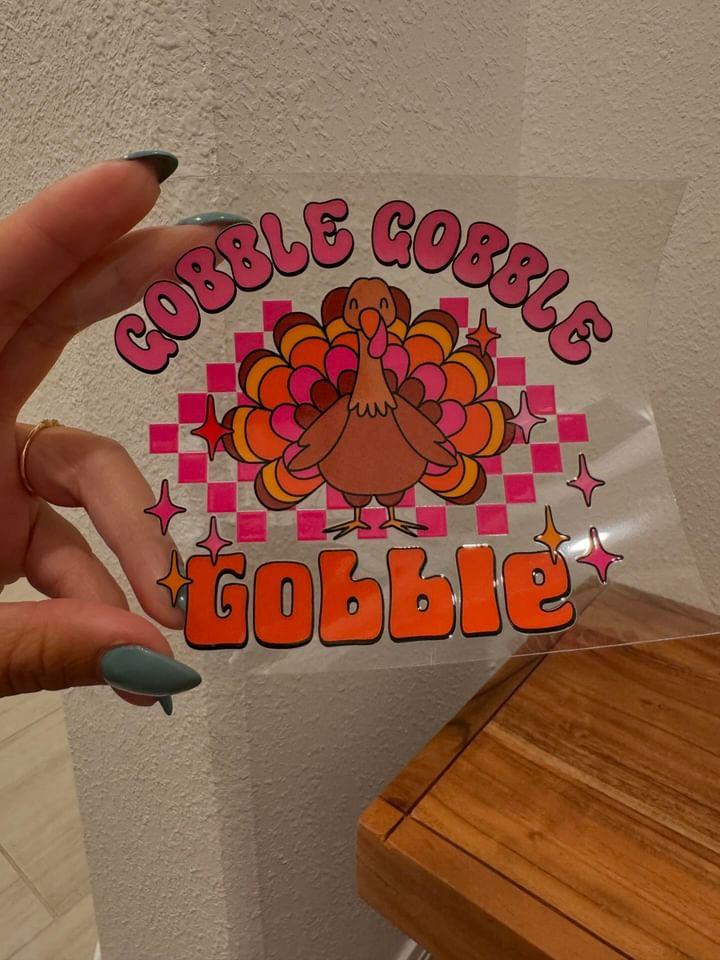 Gobble Gobble Turkey | No Heat Needed | Waterproof | Permanent Adhesive