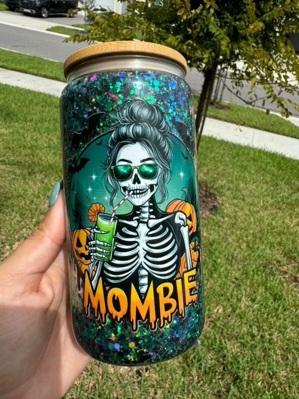 Mom Zombie Mombie 16 ounce Snowglobe Glitter Jar