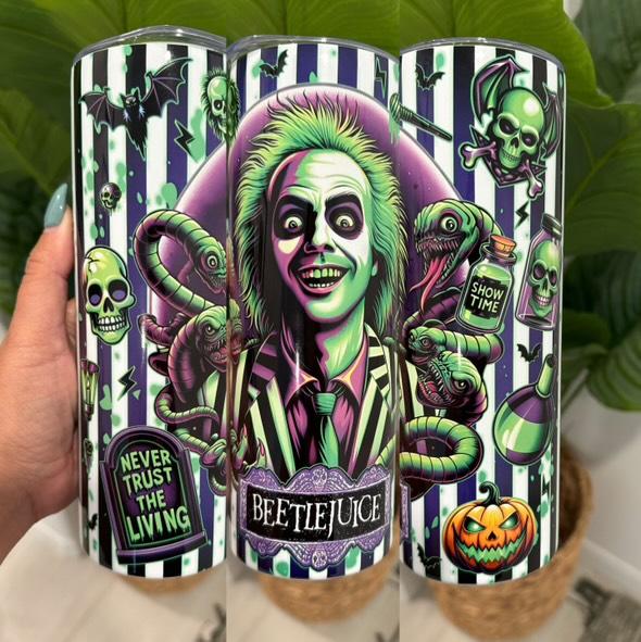 Beetlejuice Never Trust The Living 20oz Halloween Tumbler