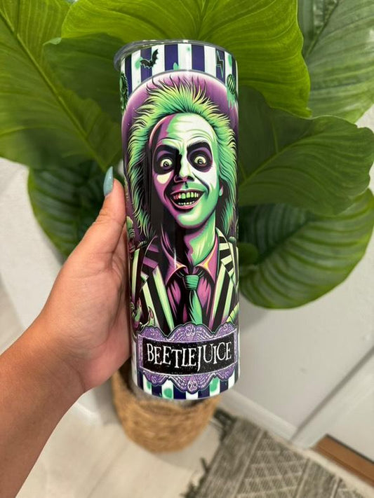 Beetlejuice Never Trust The Living 20oz Halloween Tumbler