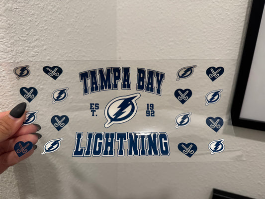 Tampa Bay Lightning Hockey UV DTF Wrap Transfer 16oz | No Heat Needed | Waterproof | Permanent Adhesive