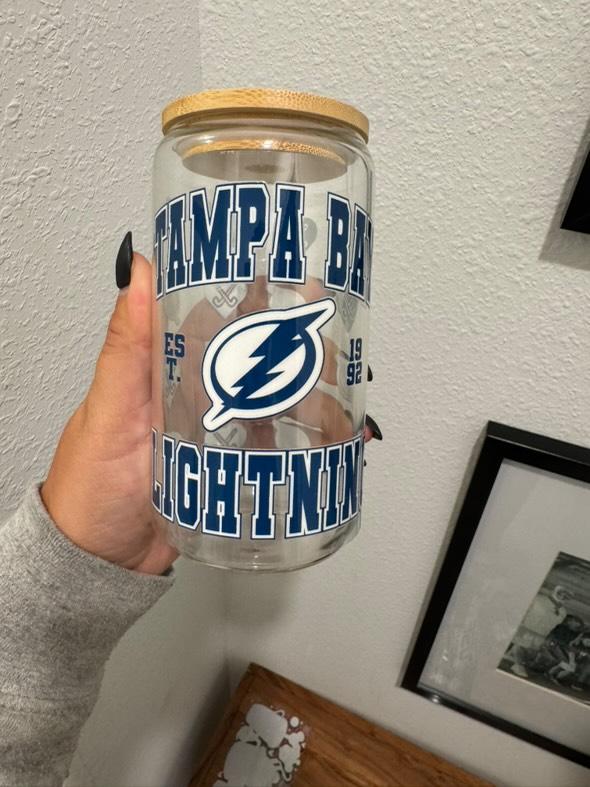 Tampa Bay Lightning Hockey UV DTF Wrap Transfer 16oz | No Heat Needed | Waterproof | Permanent Adhesive