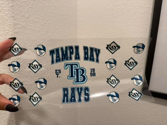 Tampa Bay Rays Baseball UV DTF Wrap Transfer 16oz | No Heat Needed | Waterproof | Permanent Adhesive