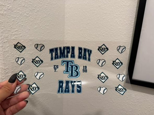 Tampa Bay Rays Baseball 2 UV DTF Wrap Transfer 16oz | No Heat Needed | Waterproof | Permanent Adhesive