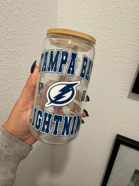 Tampa Bay Lightning Hockey TB Logo UV DTF Wrap Transfer 16oz | No Heat Needed | Waterproof | Permanent Adhesive