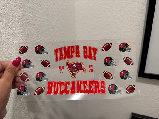 Tampa Bay Bucs Helmets UV DTF Wrap Transfer 16oz |No Heat Needed | Waterproof | Permanent Adhesive