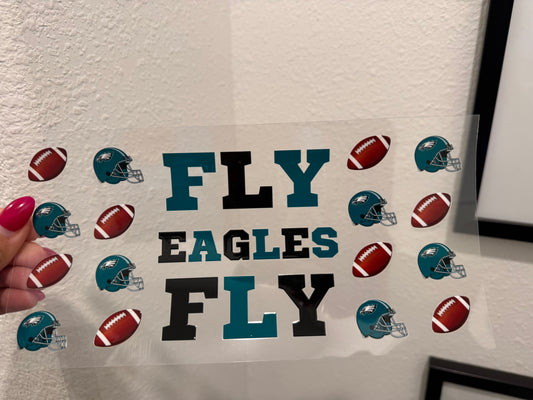 Fly Eagles Fly Philadelphia Eagles UV DTF Wrap Transfer 16oz | No Heat Needed | Waterproof | Permanent Adhesive