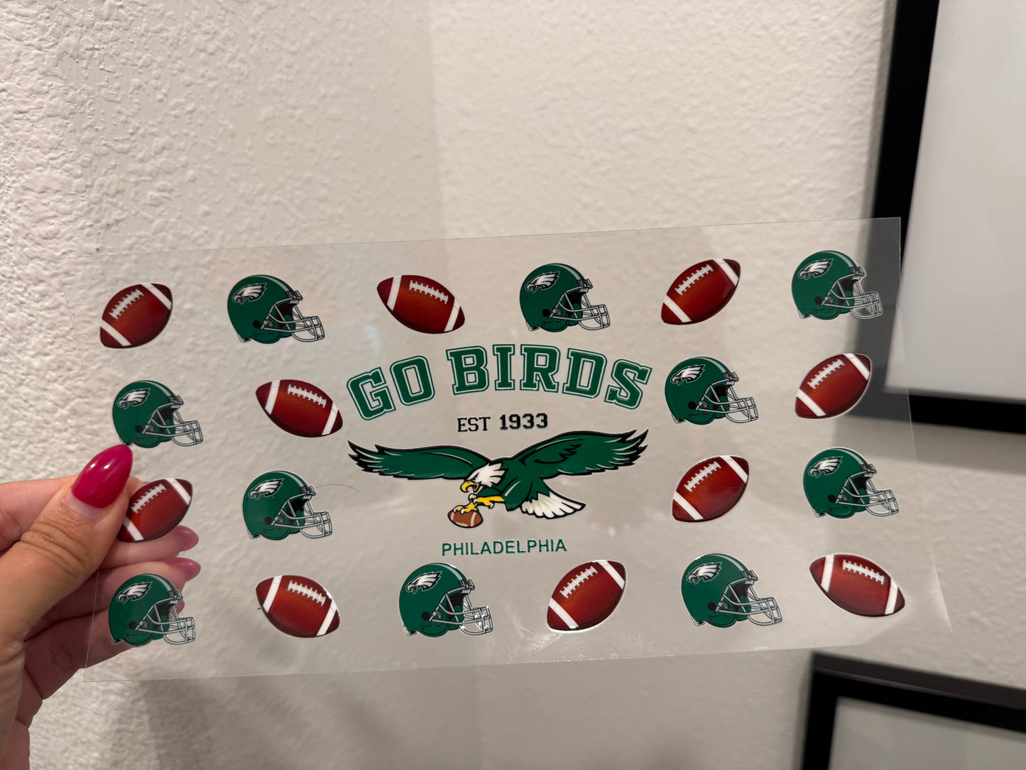 Go Birds Philadelphia Eagles UV DTF Wrap Transfer 16oz | No Heat Needed | Waterproof | Permanent Adhesive