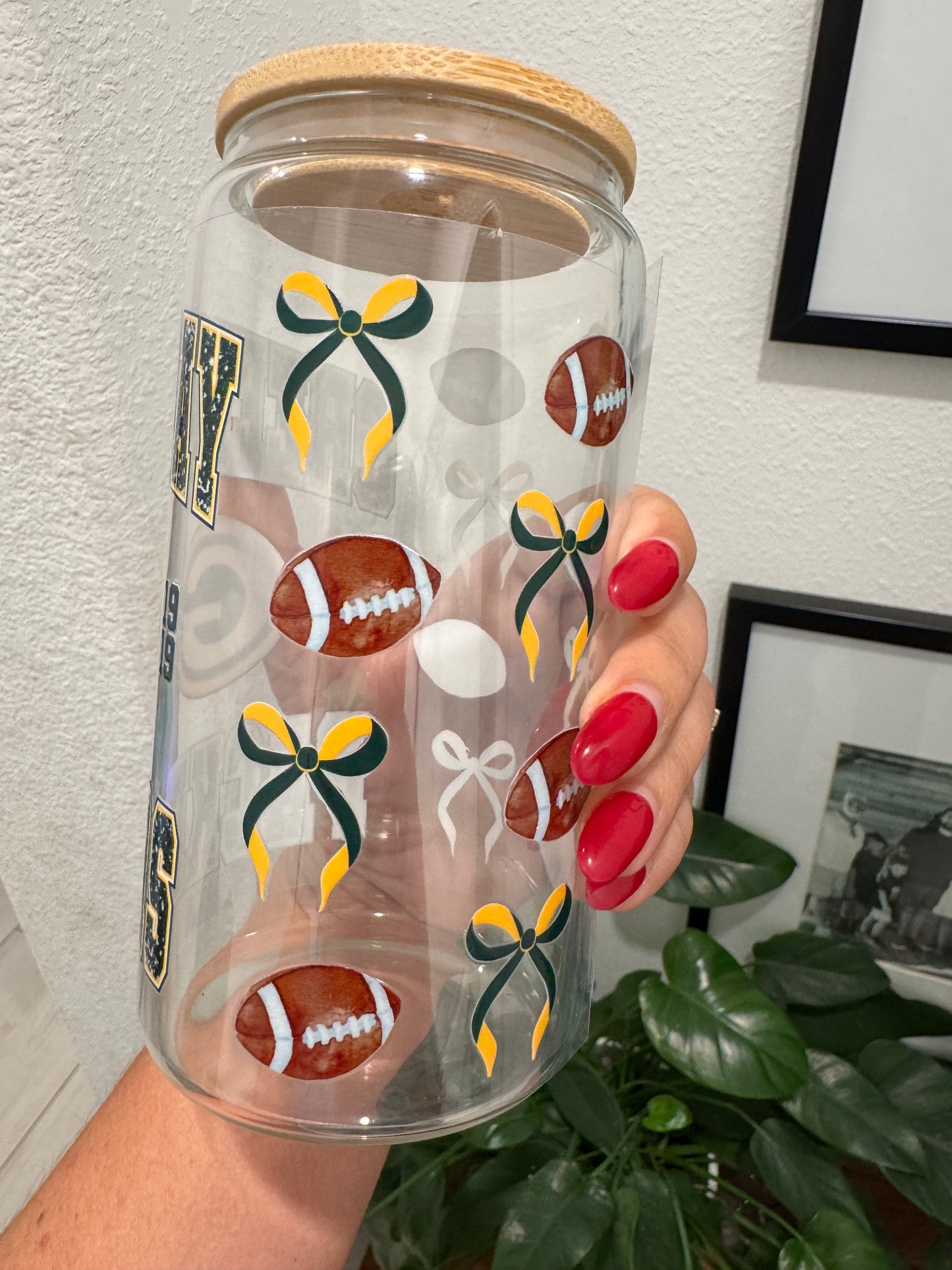 Greenbay Packers Bows UV DTF Wrap Transfer 16oz | No Heat Needed | Waterproof | Permanent Adhesive