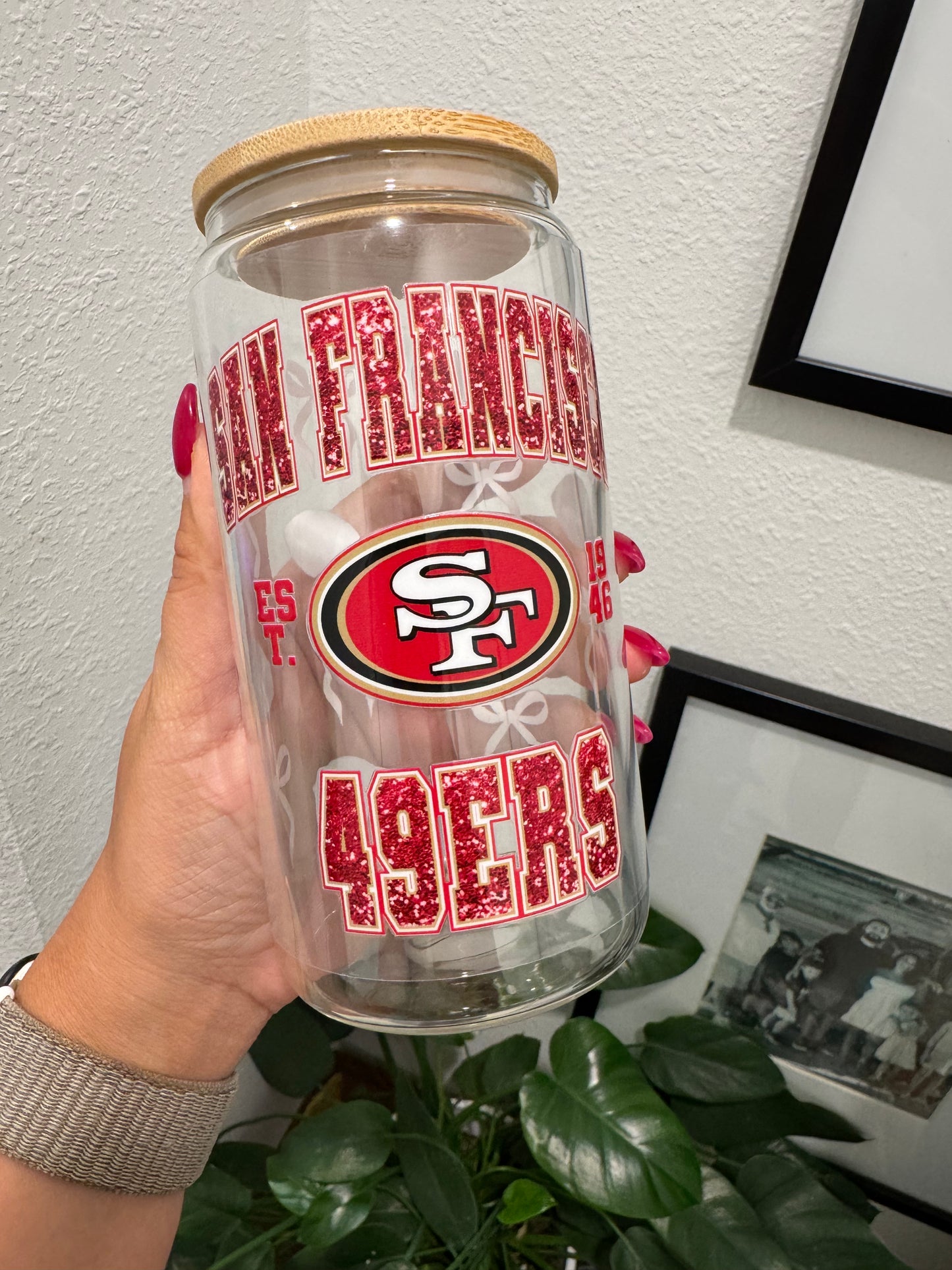 San Francisco 49ers Bows UV DTF Wrap Transfer 16oz |No Heat Needed | Waterproof | Permanent Adhesive