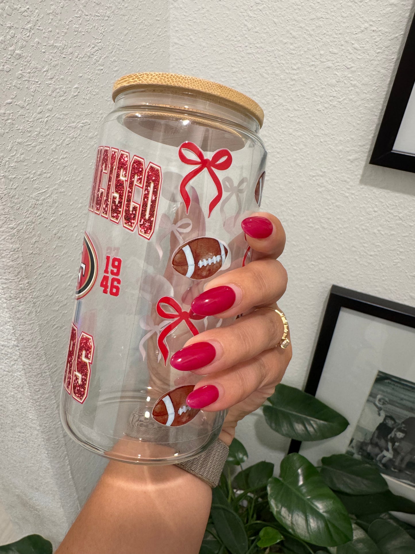 San Francisco 49ers Bows UV DTF Wrap Transfer 16oz |No Heat Needed | Waterproof | Permanent Adhesive