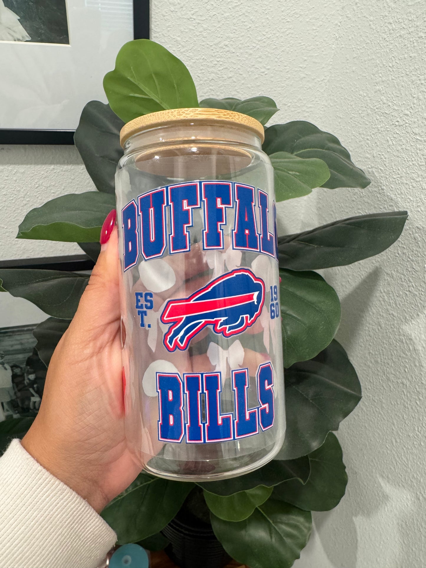 Buffalo Bills Big Bows UV DTF Wrap Transfer 16oz |No Heat Needed | Waterproof | Permanent Adhesive