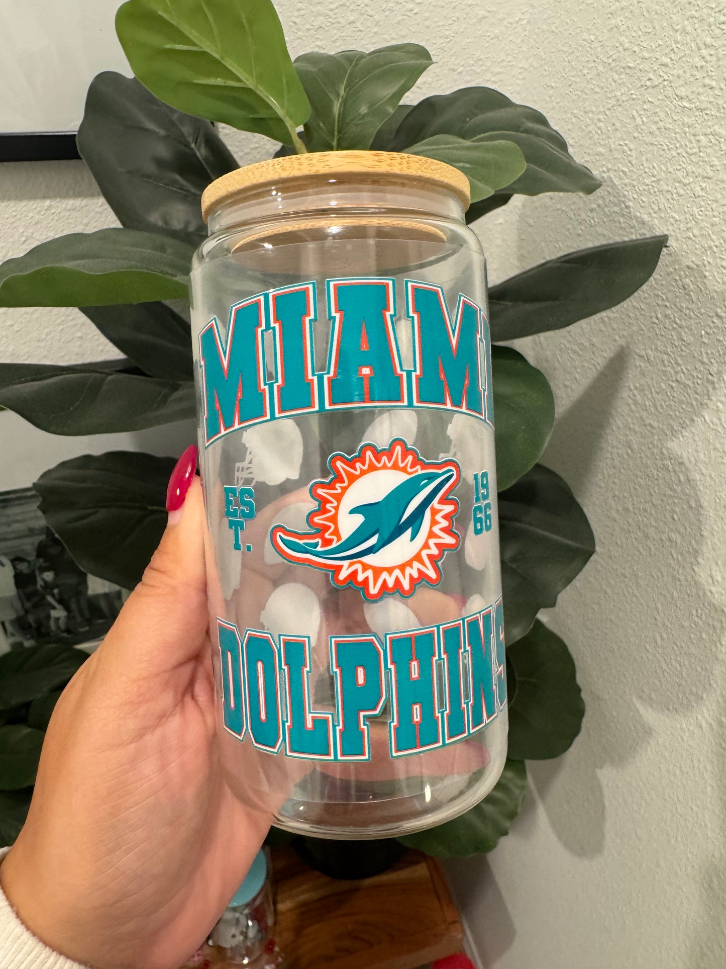 Miami Dolphins Helmets UV DTF Wrap Transfer 16oz | No Heat Needed | Waterproof | Permanent Adhesive