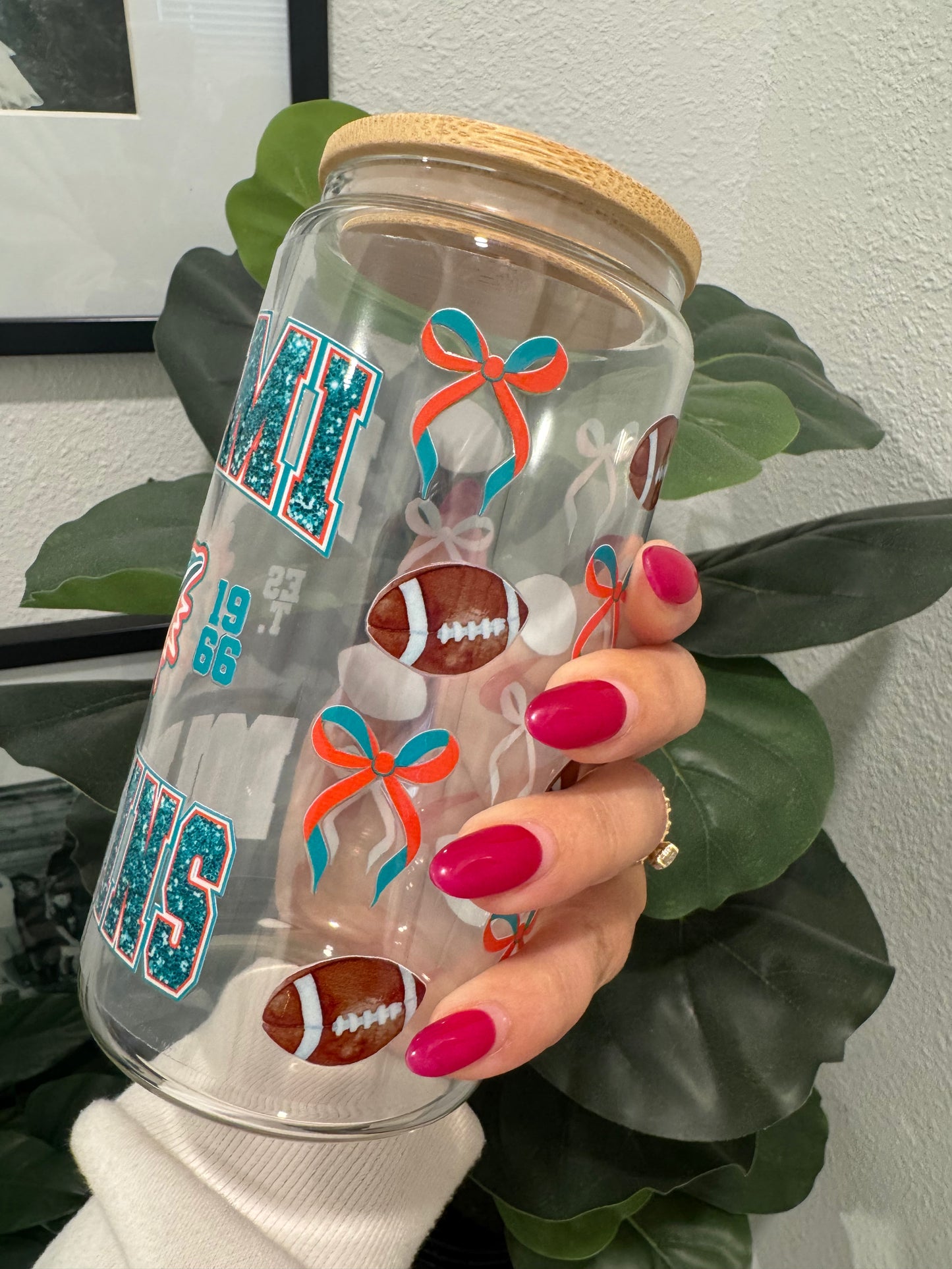 Miami Dolphins Bows UV DTF Wrap Transfer 16oz | No Heat Needed | Waterproof | Permanent Adhesive