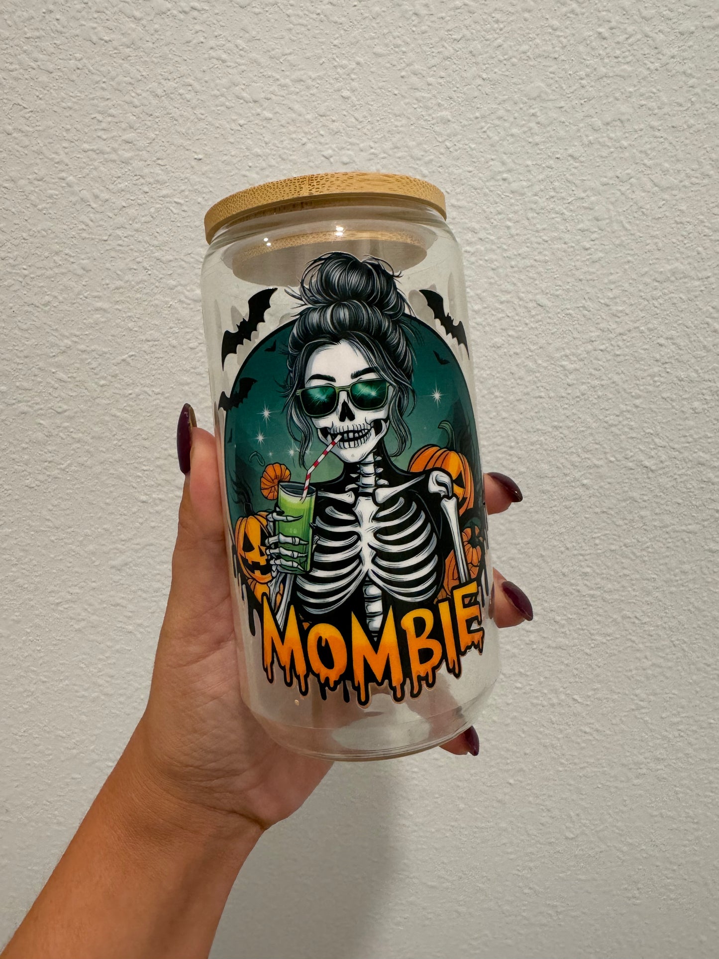 Mom Zombie Mombie UV DTF Wrap Transfer 16oz | No Heat Needed | Waterproof | Permanent Adhesive