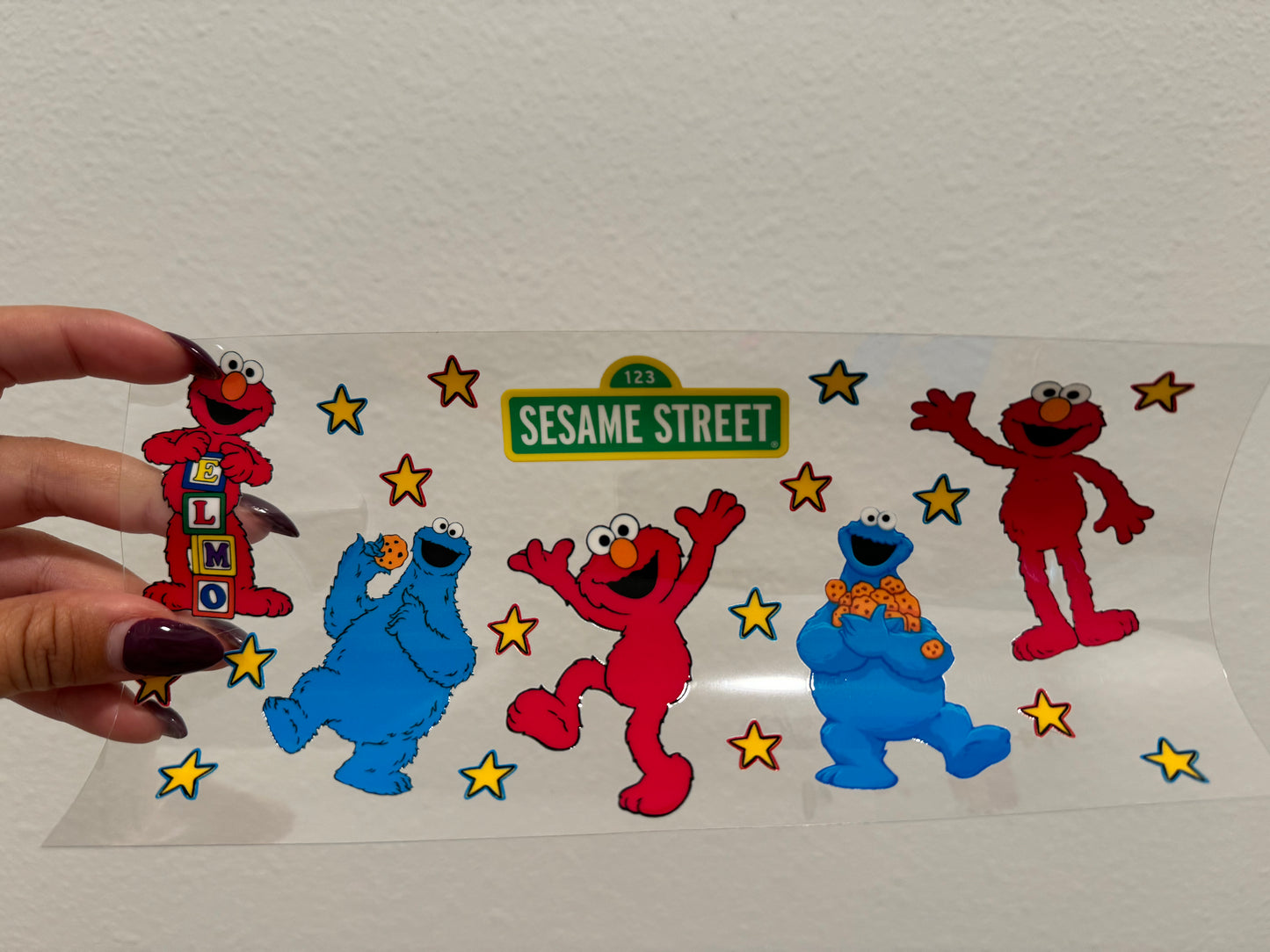 Sesame Street Elmo and Cookie Monster UV DTF wrap