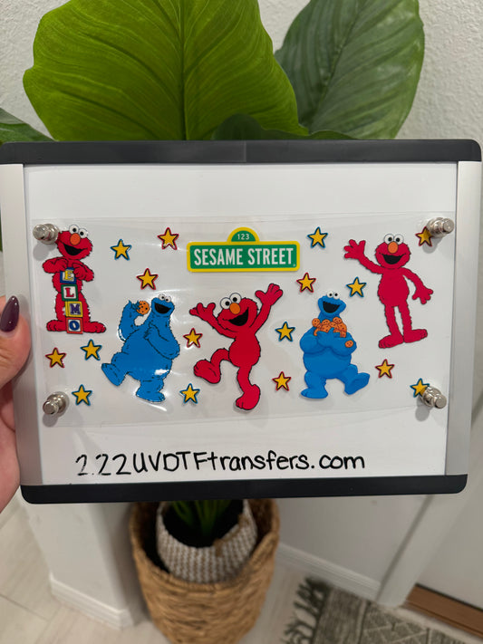 Sesame Street Elmo and Cookie Monster UV DTF wrap