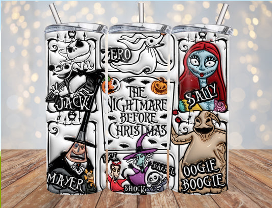 Nightmare Before Christmas Coffee Jack and Sally Inflated Halloween 20oz Tumbler