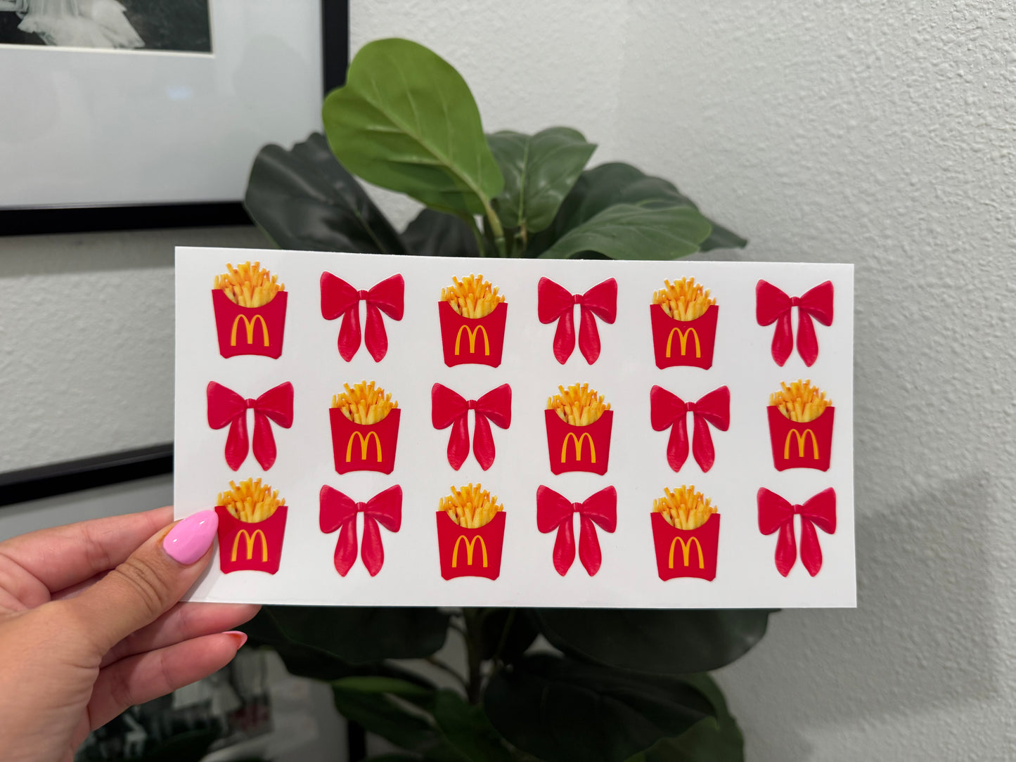 McDonald's Coquette Bow UV DTF Wrap Transfer 16oz | No Heat Needed | Waterproof | Permanent Adhesive